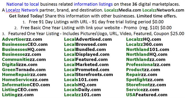LocalzzNetwork.com (also Localzz.us) - A network and directory of the Localzz